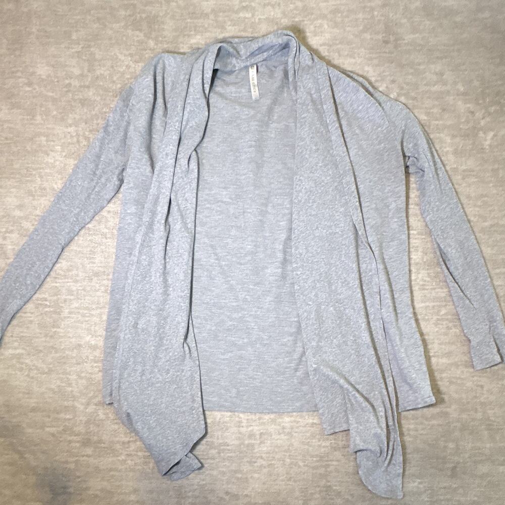 Fabletics Activewear Women’s Gray Solid Long Sleeve Open Front Cardigan L